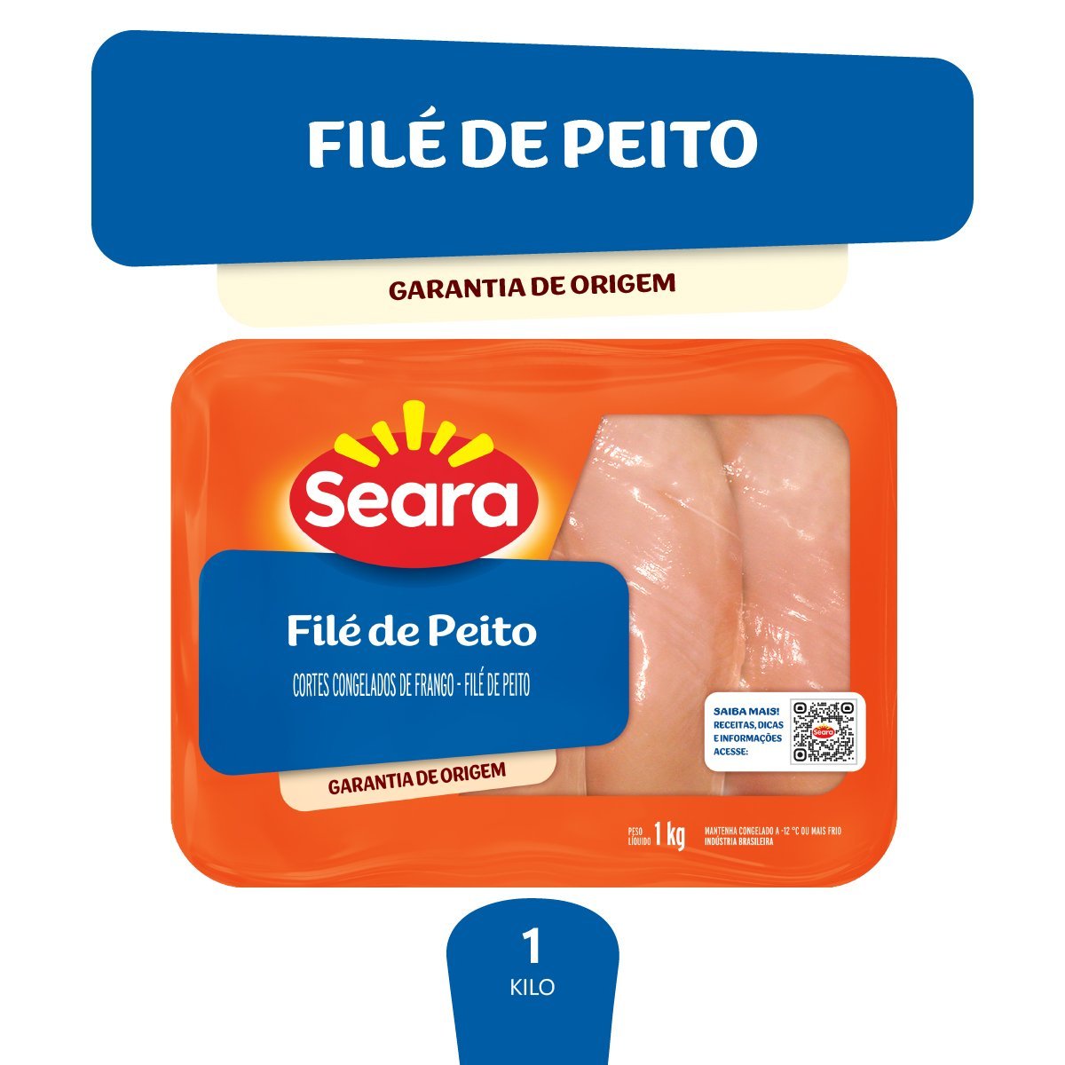 Fil De Peito De Frango Seara Congelado Bandeja Kg P O De A Car