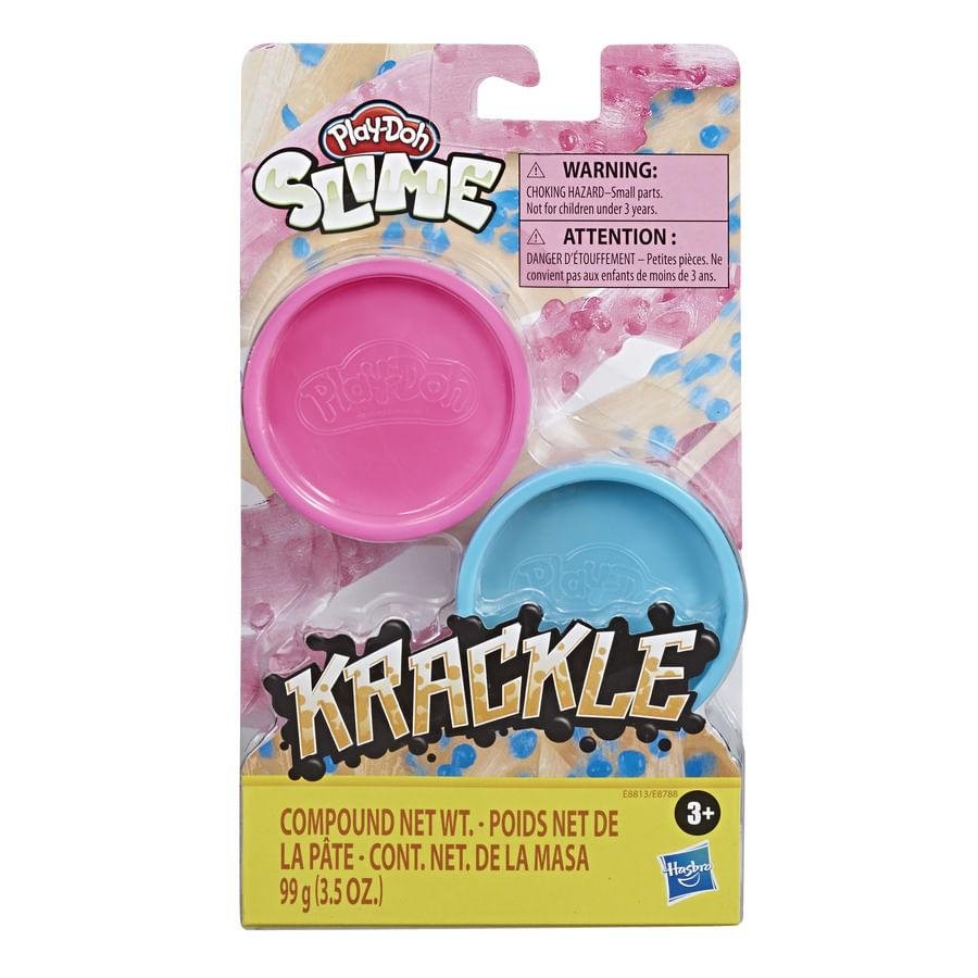 Massinha Play Doh Slime Krackle 2 Potes Rosa E Azul E8813 Hasbro