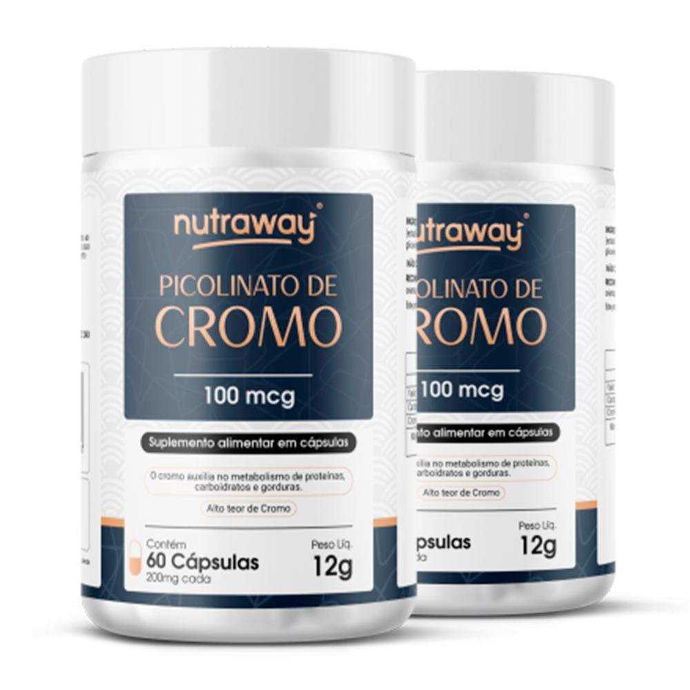 Kit 2 Picolinato de Cromo Nutraway 60 cápsulas Pão de Açúcar