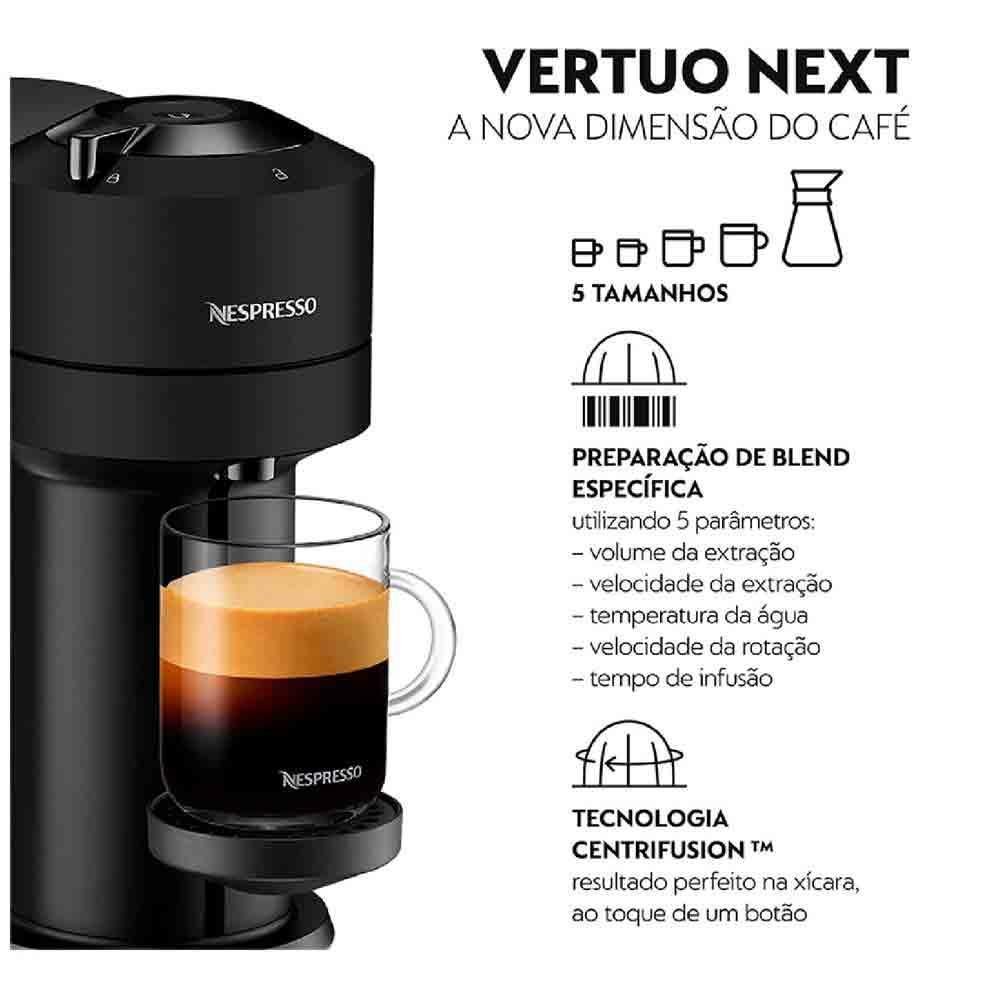 Cafeteira Nespresso Vertuo Next Preto Fosco para Café Espresso