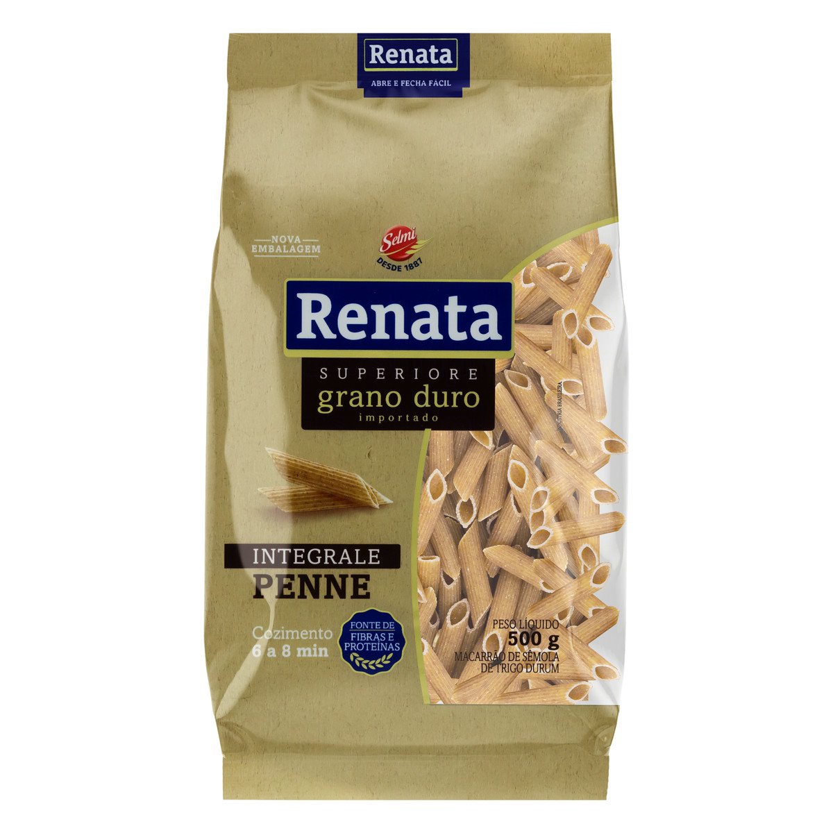 Macarrão de Sêmola de Trigo Grano Duro Integral Penne Renata Superiore