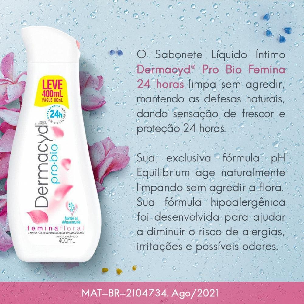 Sabonete L Quido Ntimo Dermacyd Pro Bio Femina Floral Ml P O De