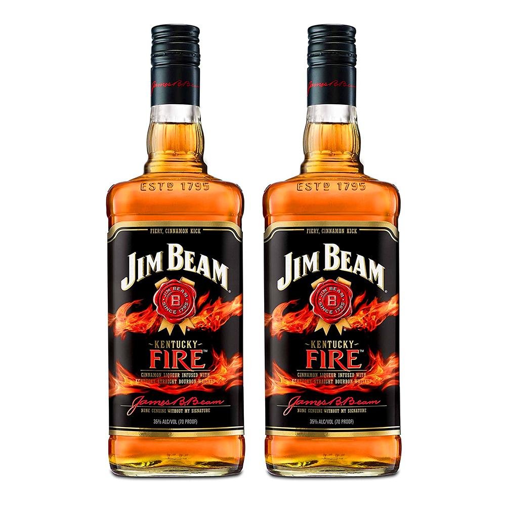 Kit Whisky Jim Beam Fire Ml P O De A Car