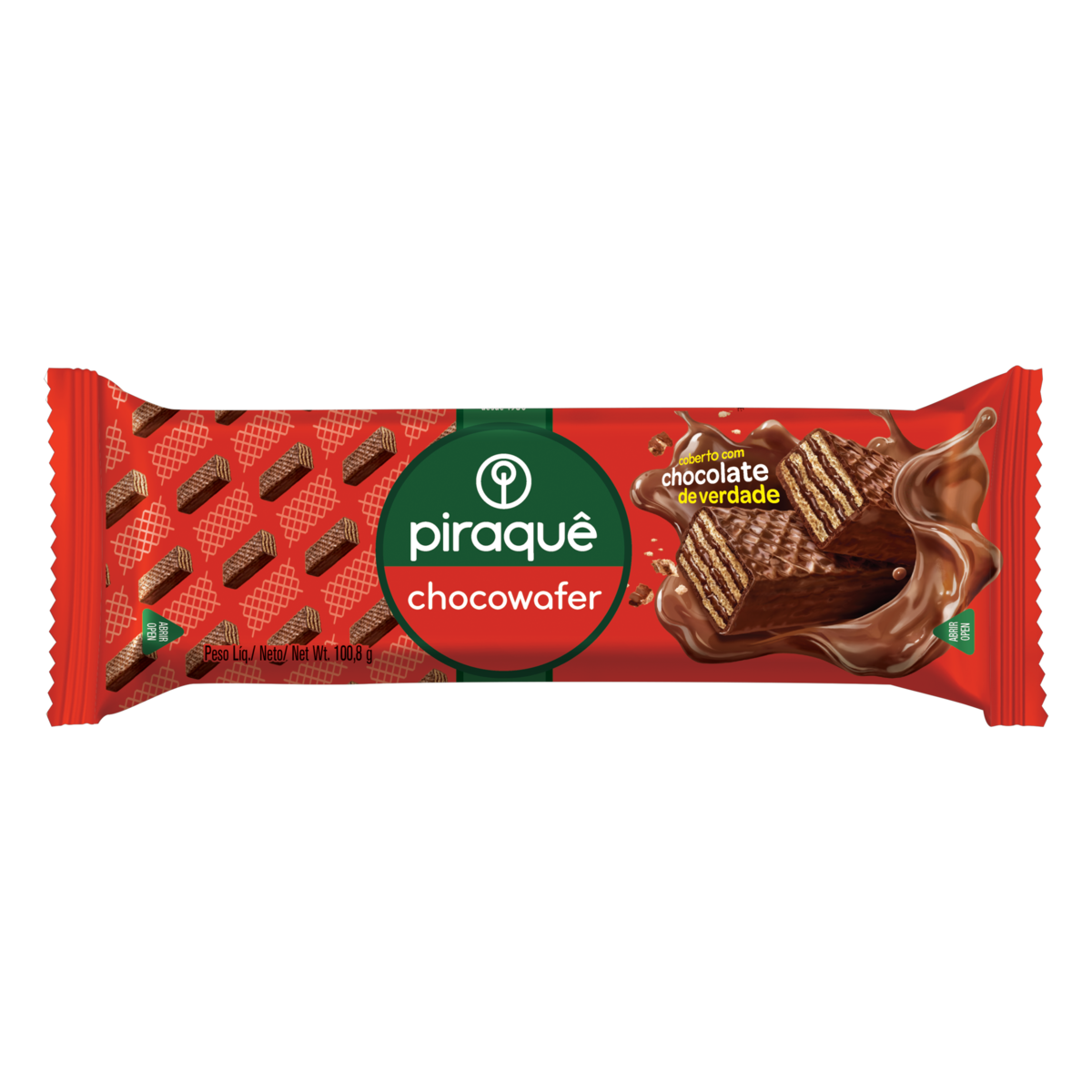 Wafer Recheio E Cobertura Chocolate Piraqu Chocowafer Pacote G