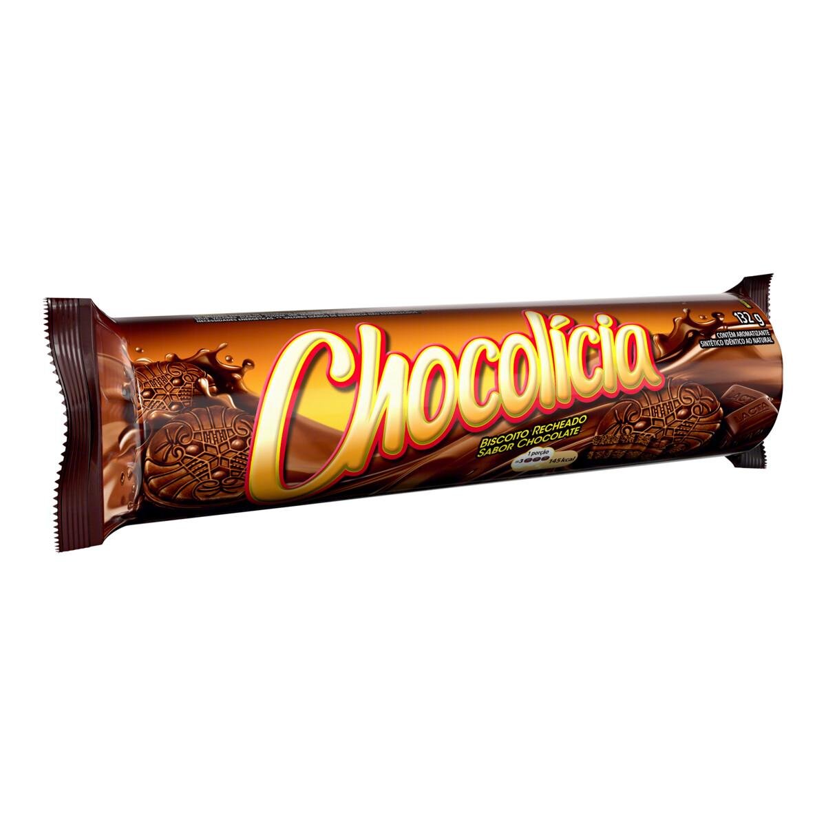 Biscoito Recheio Chocolate Chocolícia Pacote 132g Pão de Açúcar