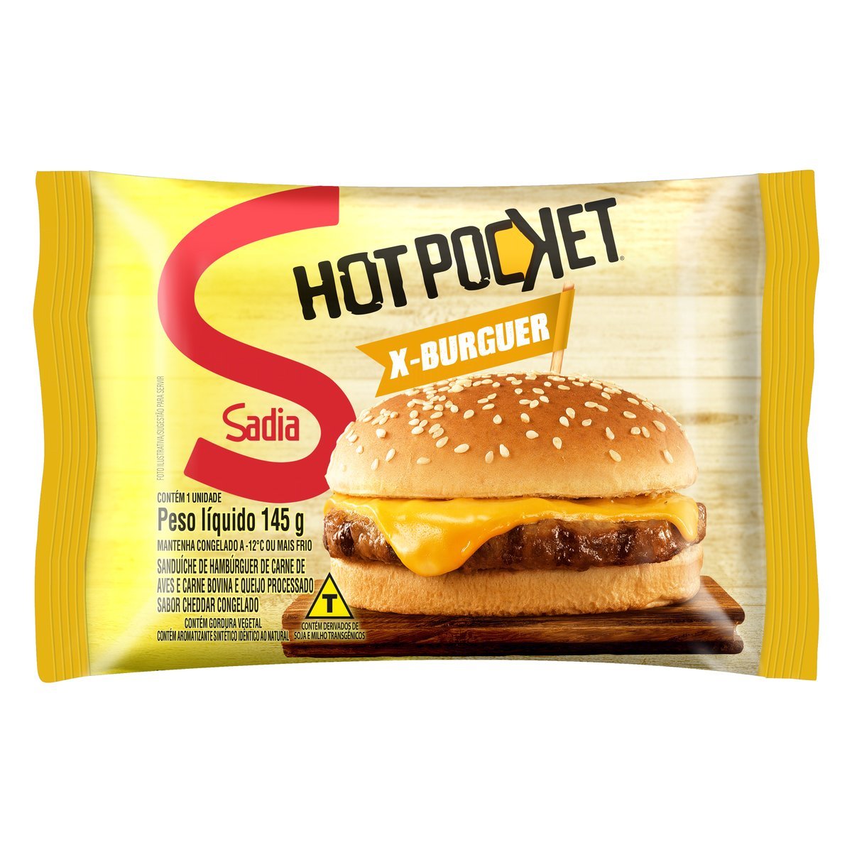 Sanduíche X Burguer Hot Pocket SADIA 145g Pão de Açúcar