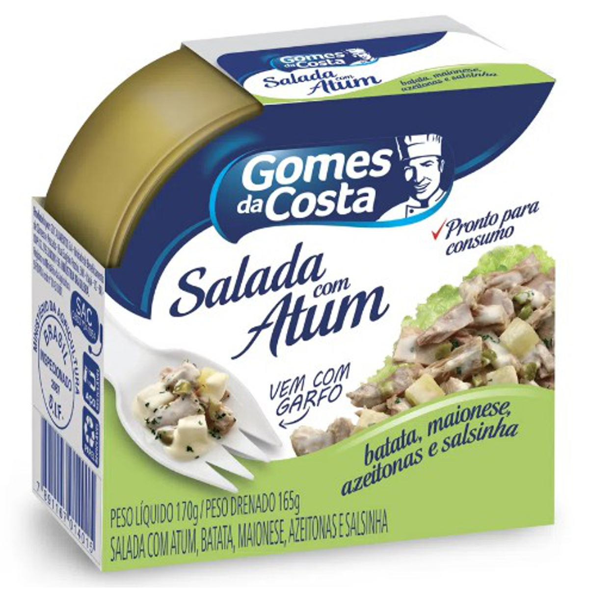 Salada De Atum Batata Maionese Azeitona E Salsinha Gomes Da Costa