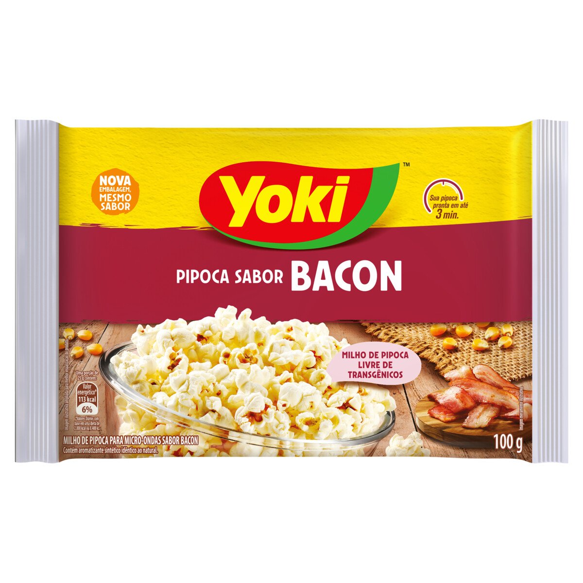 Pipoca para Microondas Sabor Bacon YOKI 100g