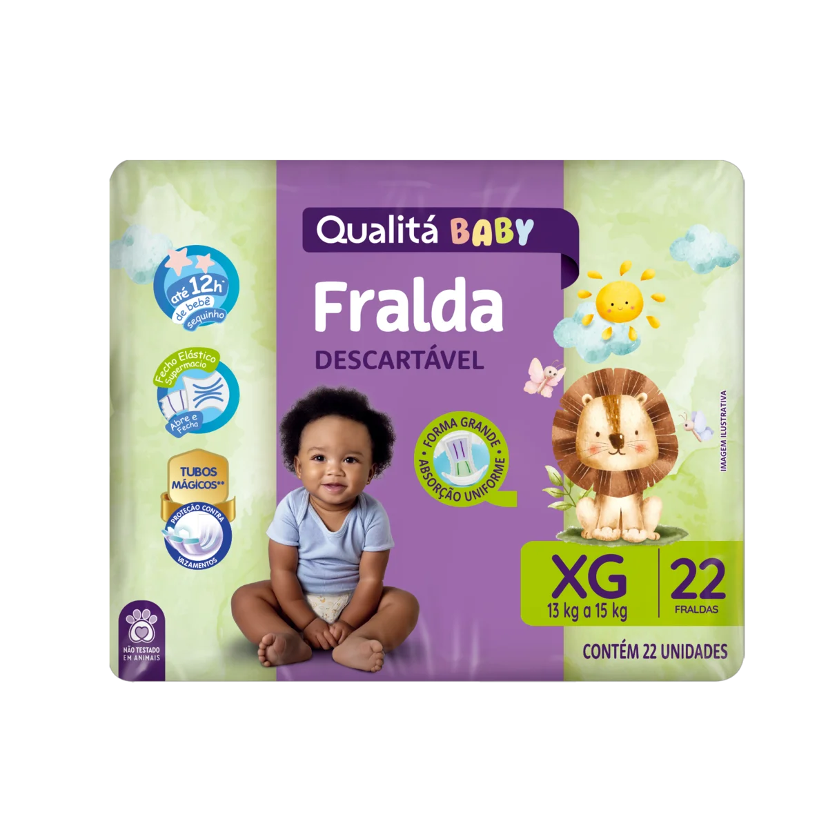 Fralda Descartável Baby Xg Qualitá Pacote 22 Unidades