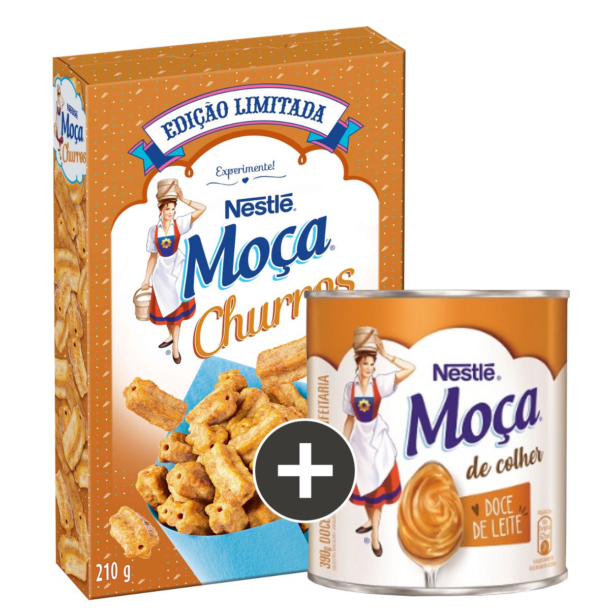Kit Cereal Matinal Moça Churros 210g + Doce de Leite Cremoso Moça
