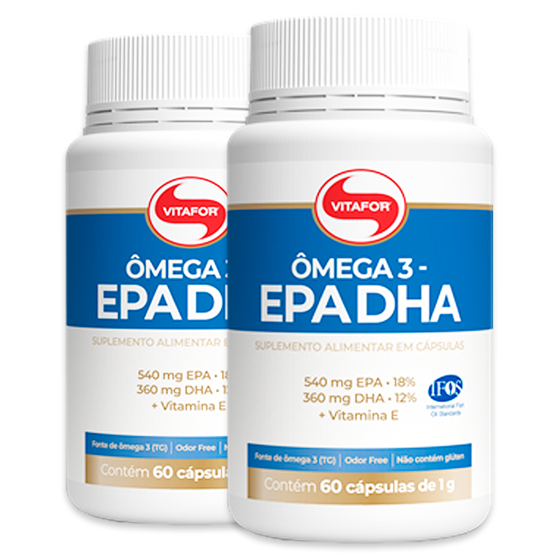 Kit 2 Ômega 3 EPA DHA 1000mg Vitafor 60 cápsulas Pão de Açúcar