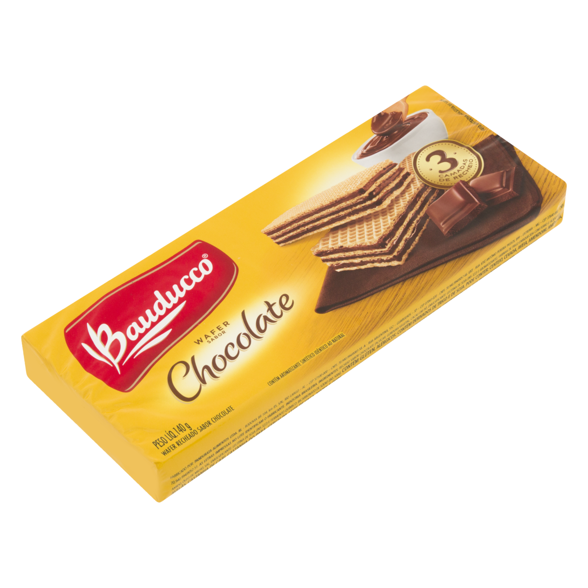 Biscoito BAUDUCCO Wafer de Chocolate Pacote 140g