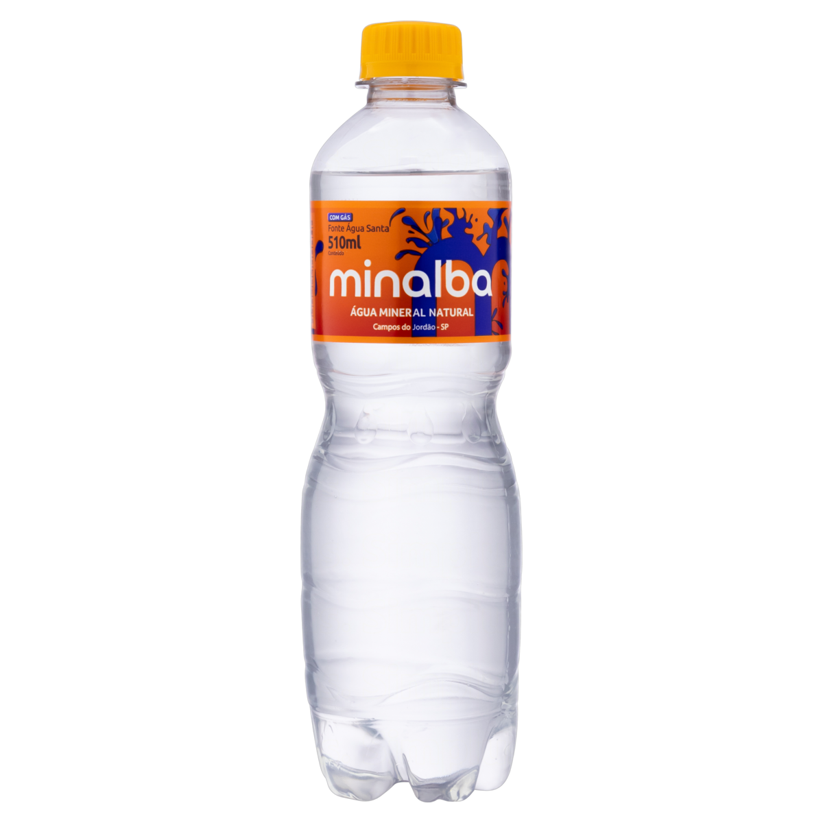 Água Mineral Natural com Gás Minalba Garrafa 510ml
