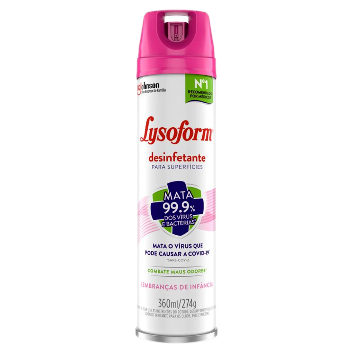 Desinfetante Aerossol Superfícies Lembranças de Infância Lysoform Frasco 360ml Spray