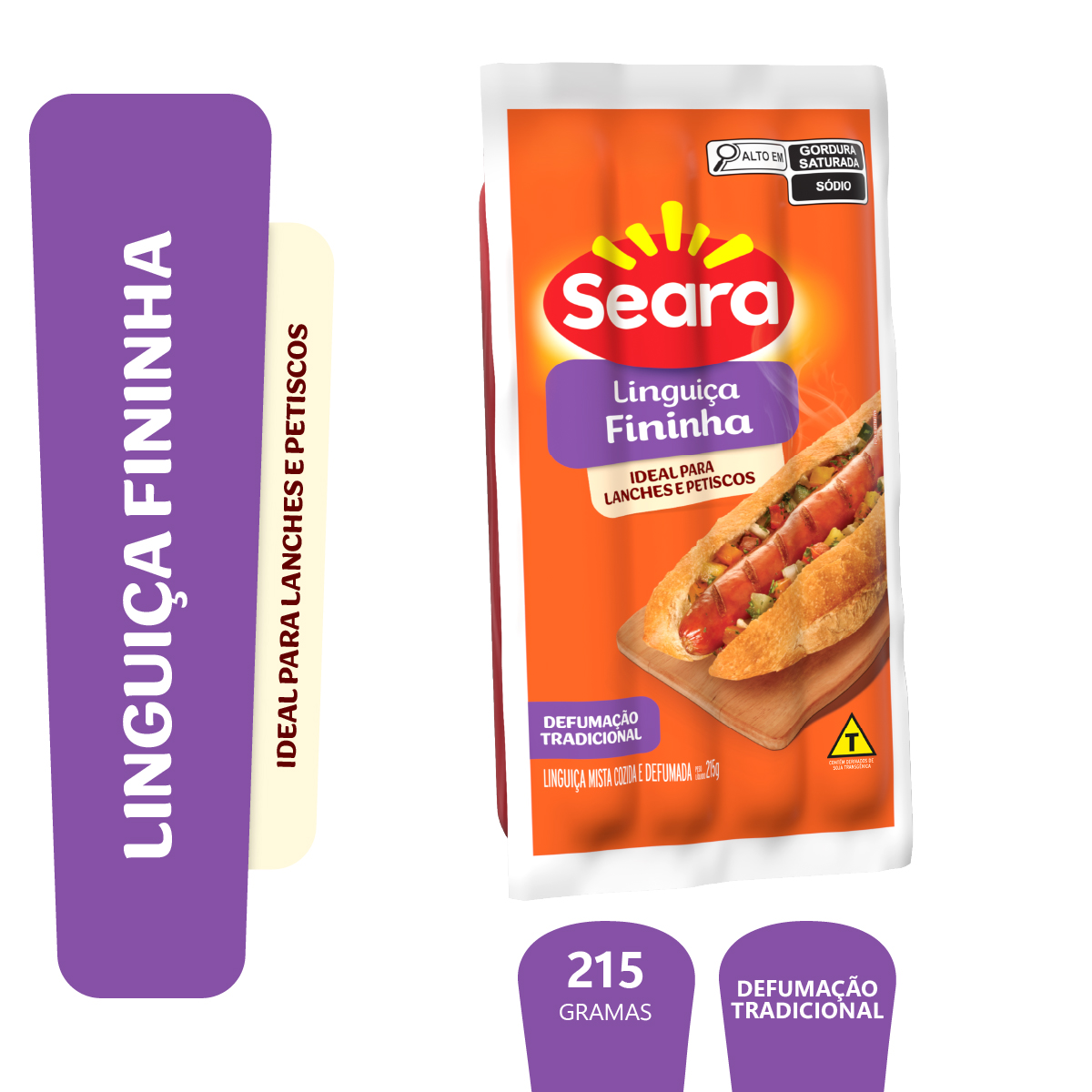 Linguiça Fininha Defumada Seara 215g