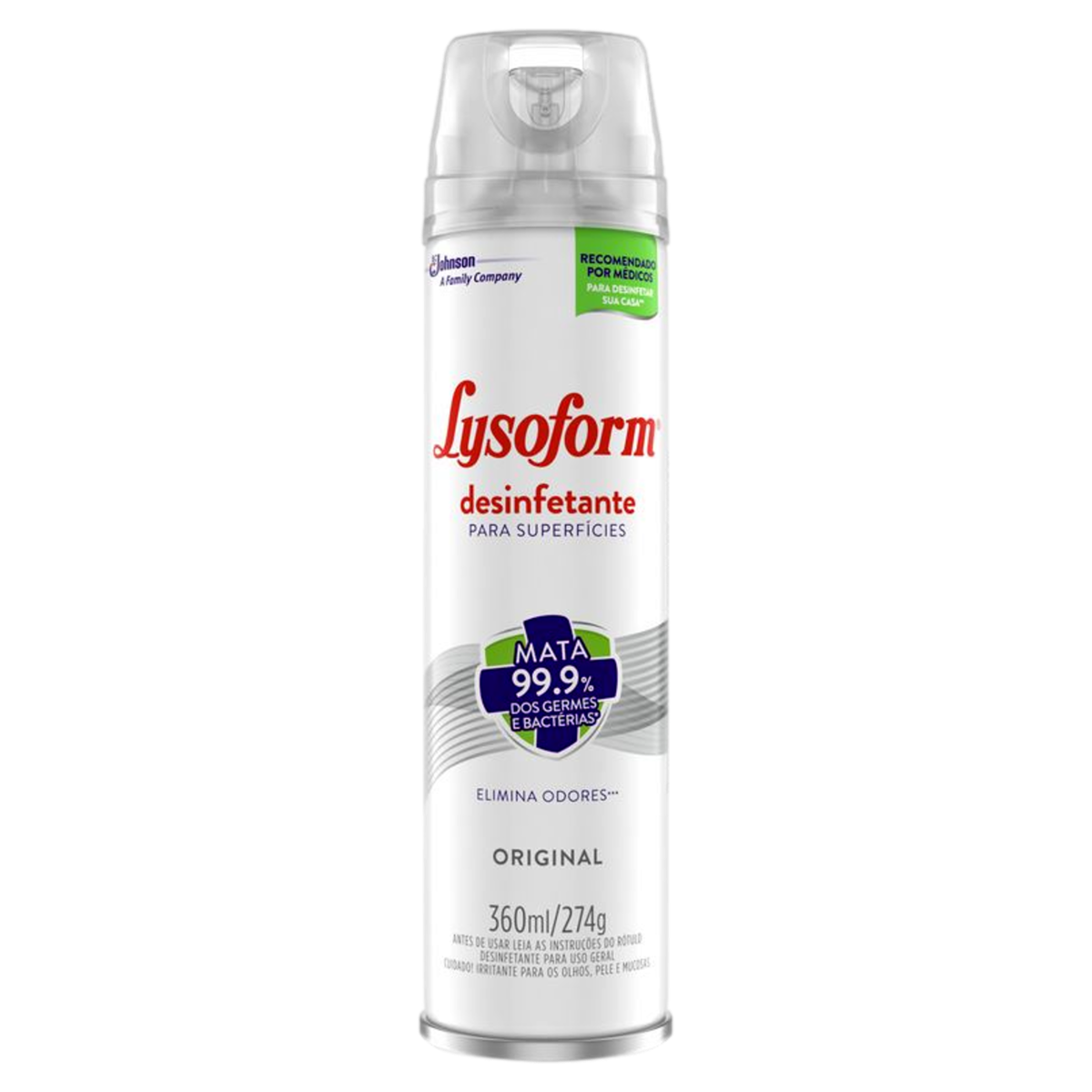 Desinfetante Aerossol Superfícies Original Lysoform Frasco 360ml Spray