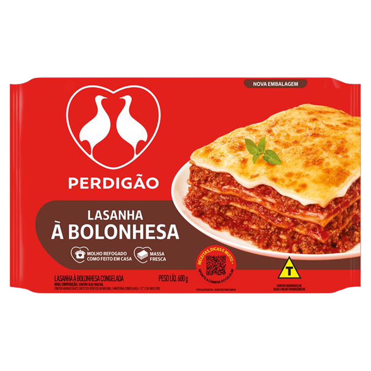 Lasanha Bolonhesa Perdigão Nosso Menu Pacote 600g