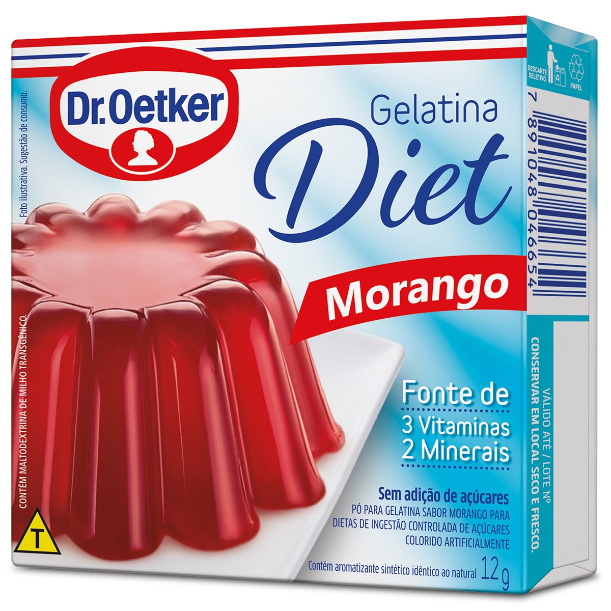Gelatina em Pó Sabor Morango Diet Dr. OETKER Caixa 12g Pão de Açúcar
