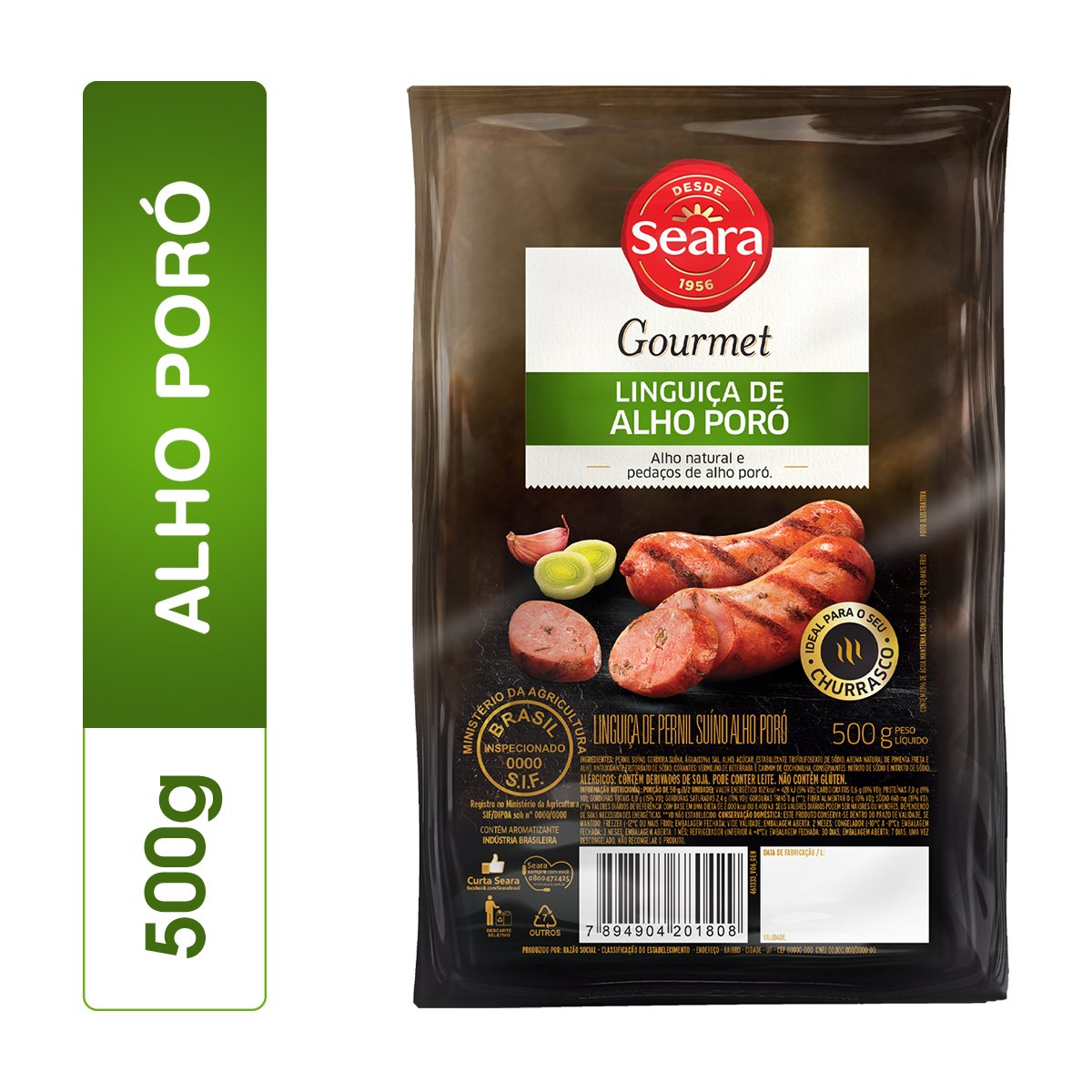 Linguiça com alho poró Seara Gourmet 500g