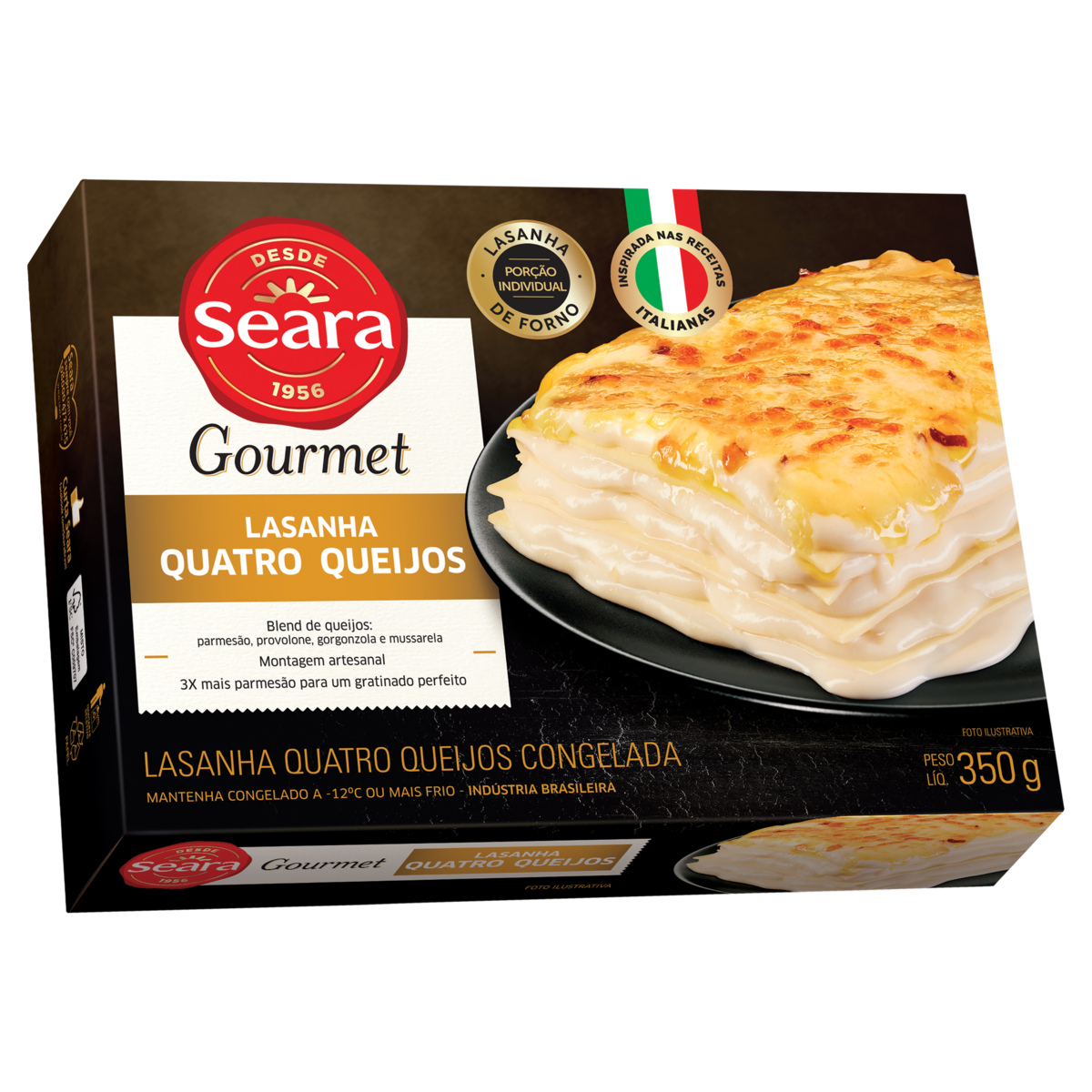 Lasanha Quatro Queijos Seara Gourmet Caixa 350g Pão de Açúcar