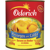 Pêssegos Oderich Metades em Calda Lata 450g