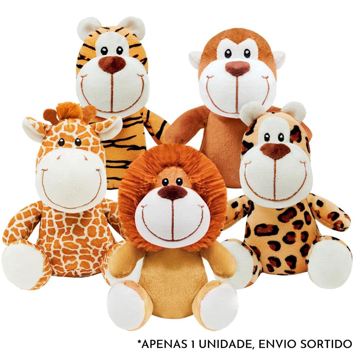 Bichinho de Pelúcia 16cm Turminha Safari Buba 1 Unidade Envio Sortido ...