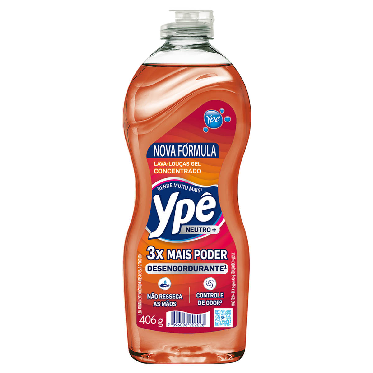 Lava-Louças Gel Concentrado Neutro + Ypê Squeeze 406g