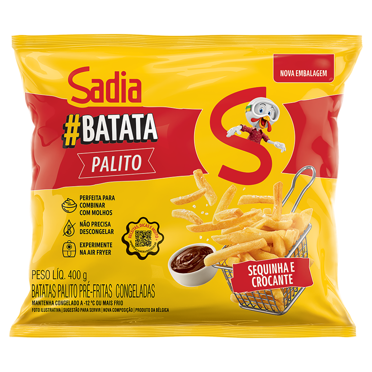 Batata Pré-Frita Palito Congelada Sadia Pacote 400g