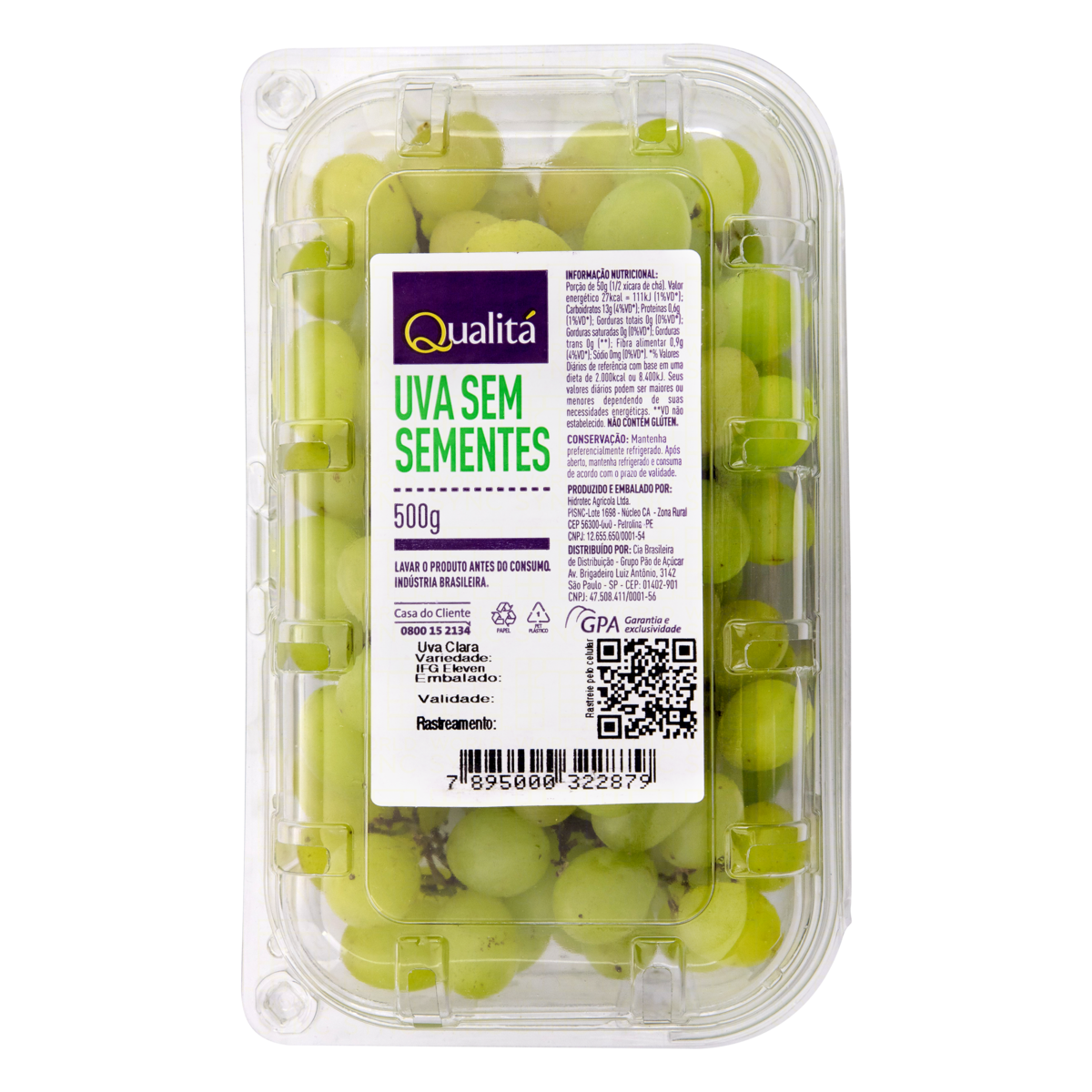Uva Clara sem Semente Qualitá 500g