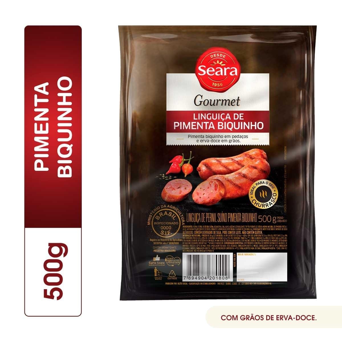 Linguiça com pimenta biquinho Seara Gourmet 500g
