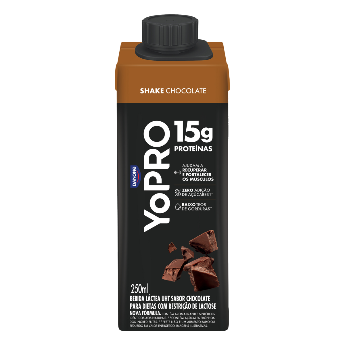 Bebida Láctea UHT Chocolate Zero Lactose Yopro 15g High Protein Caixa 250ml