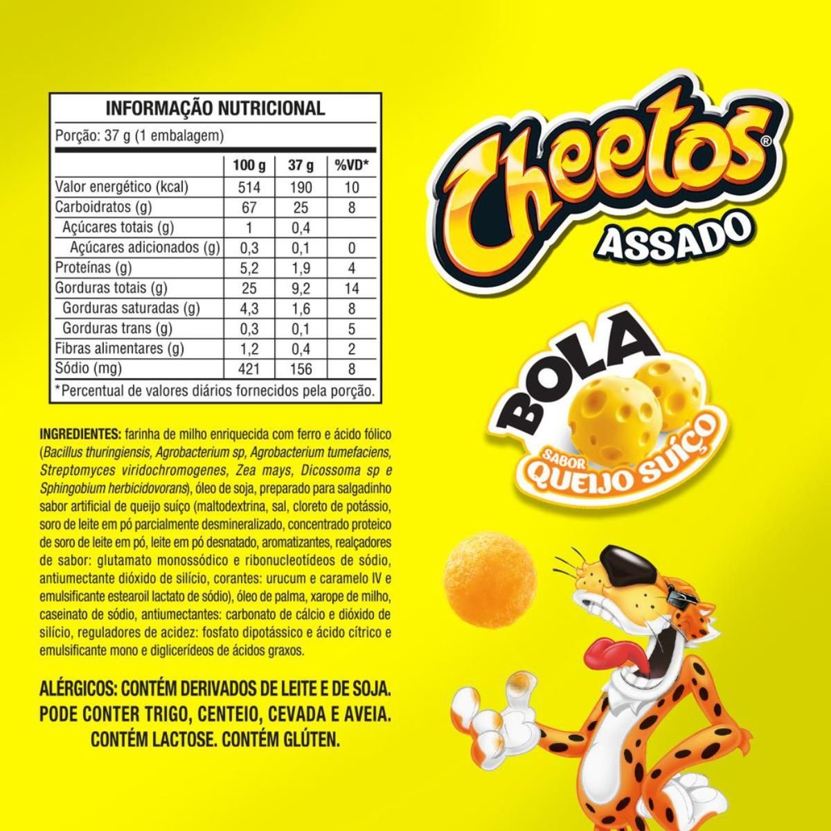 Salgadinho Cheetos Elma Chips Bola Queijo Suíço Pacote 59G