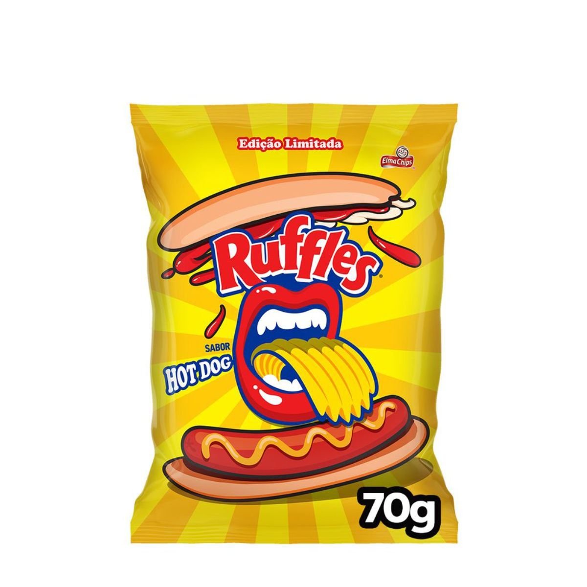 Batata Frita Ondulada Hot Dog Elma Chips Ruffles Pacote 70g | Pão de Açúcar