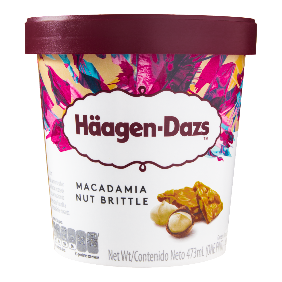 Sorvete de Baunilha com Macadâmia HÄAGEN DAZS Pote 473ml