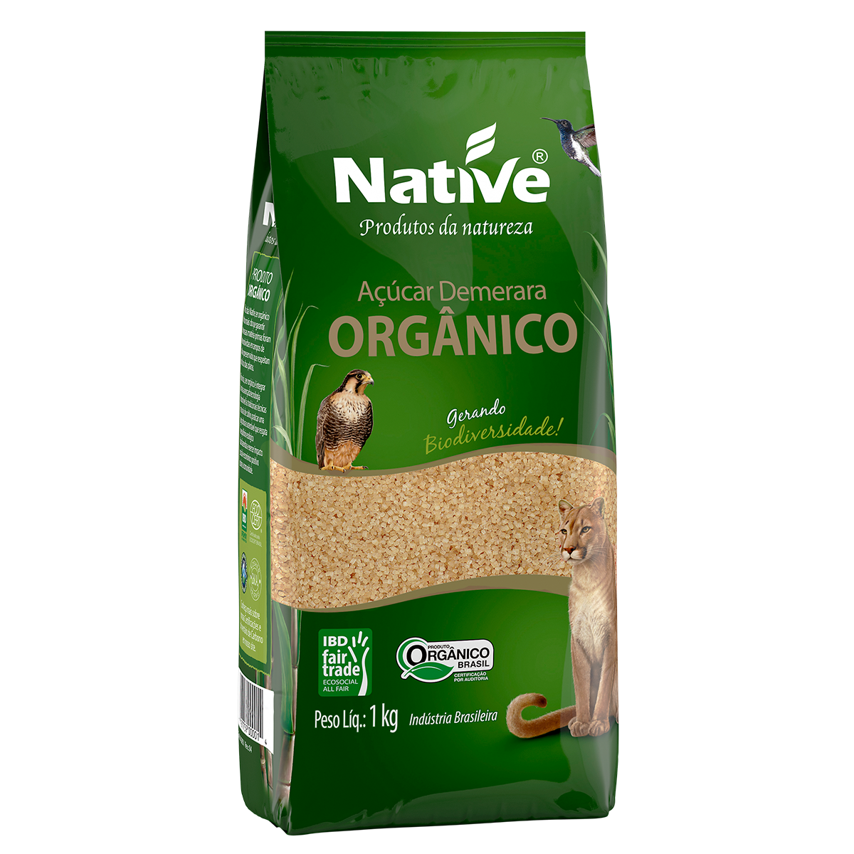 Açúcar Orgânico Demerara NATIVE Pacote 1kg
