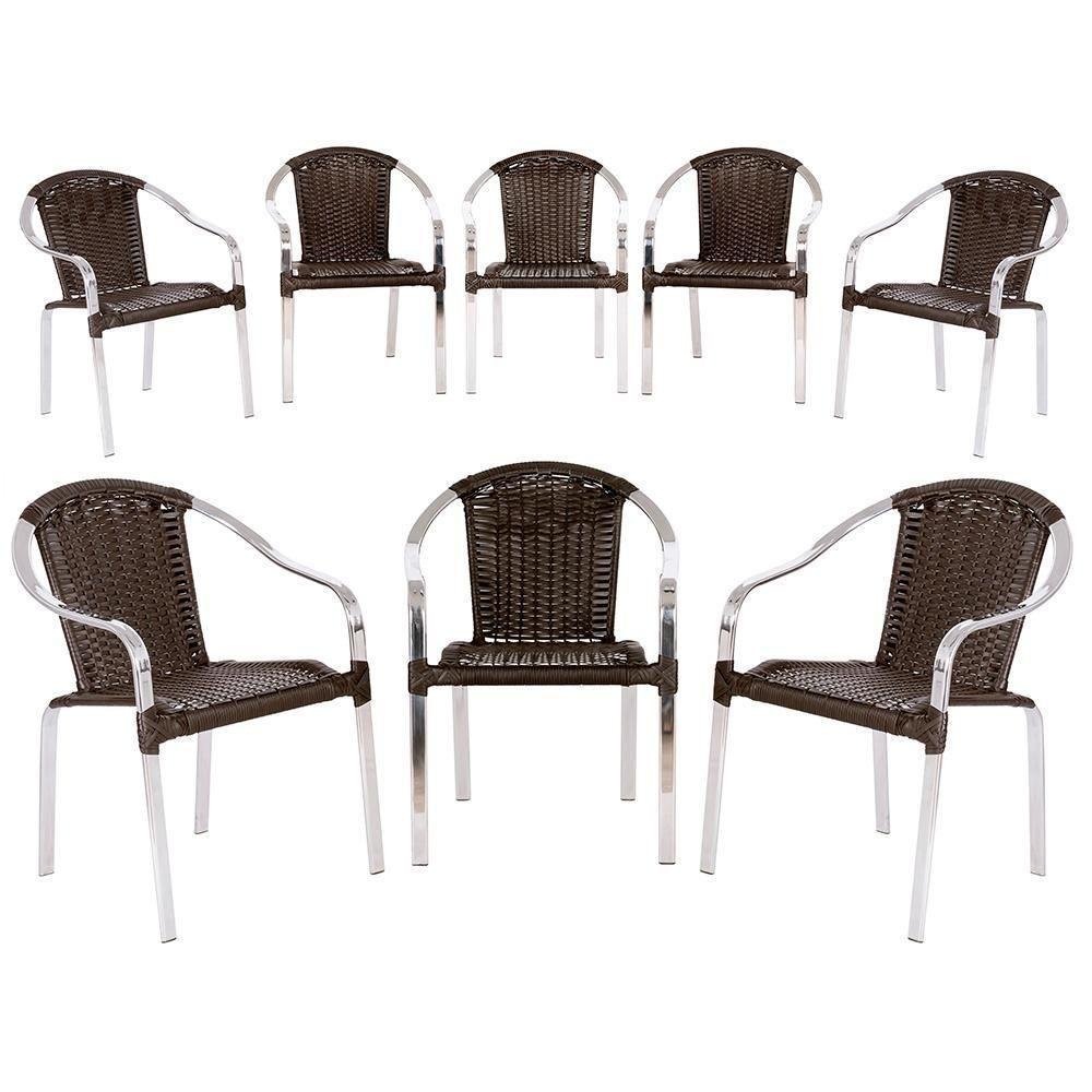 Jogo de Cadeiras para Jardim - Cadeira de Jardim , Mesa , Cadeira de Área,  Varanda, Sacada - Tabaco