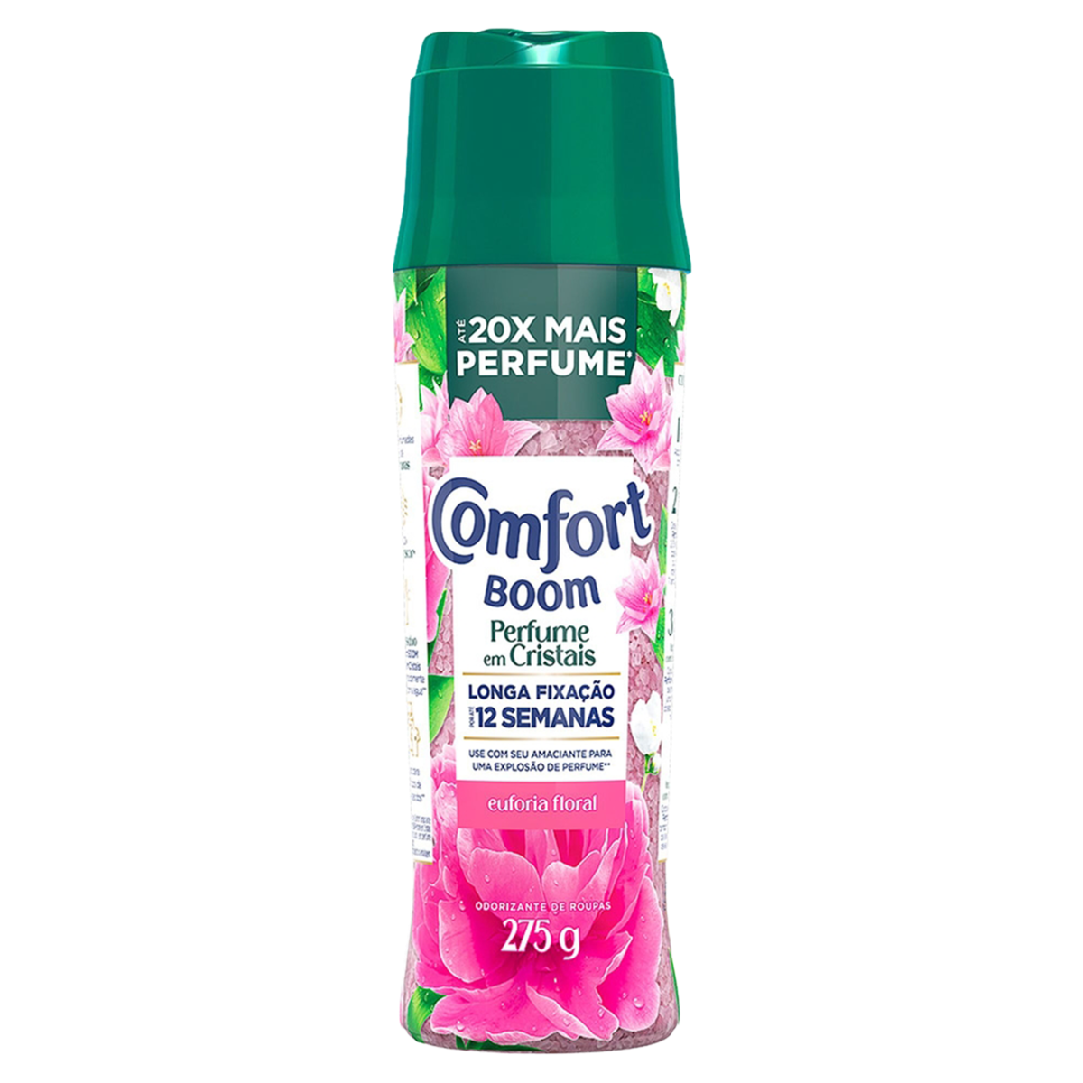 Odorizante de Roupas Euforia Floral Comfort Boom Perfume em Cristais Frasco 275g