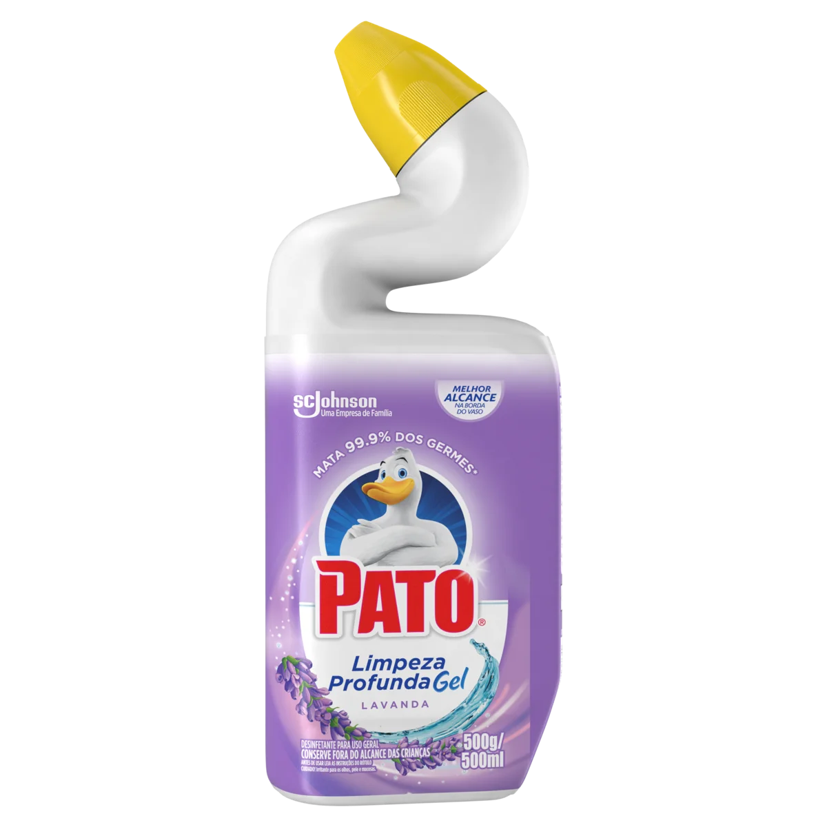 Desinfetante Gel Uso Geral Lavanda Pato Limpeza Profunda Squeeze 500ml