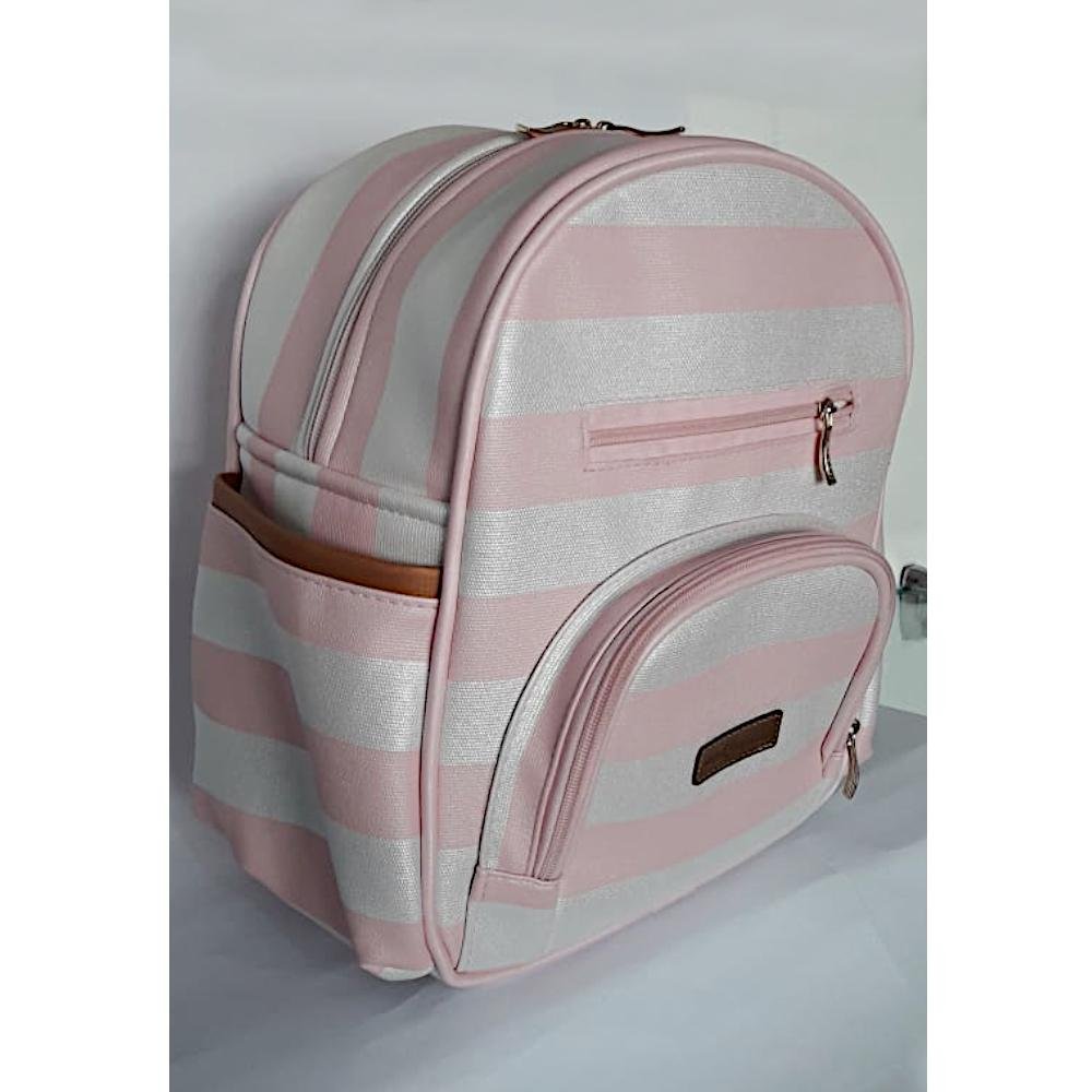 Mochila Rosa Bebê Listras Anne Arte e Cia | Pão de Açúcar