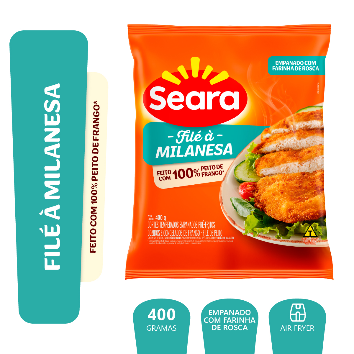 Filé De Frango à Milanesa Crocante Seara 400g | Pão De Açúcar