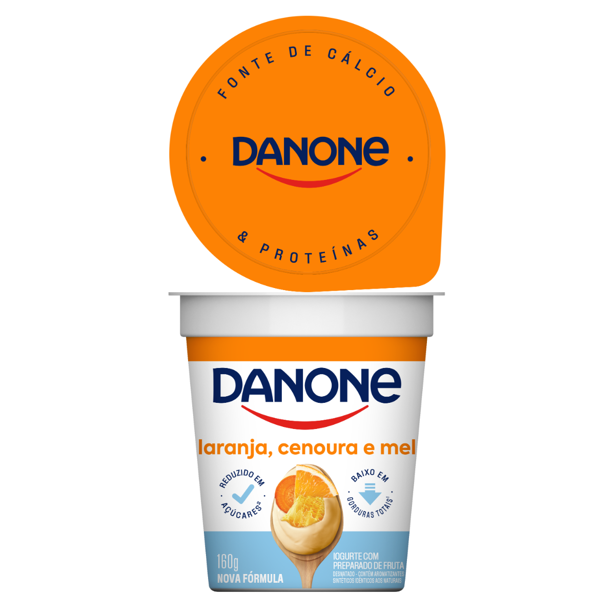 Iogurte Integral Laranja, Cenoura e Mel Danone Copo 160g