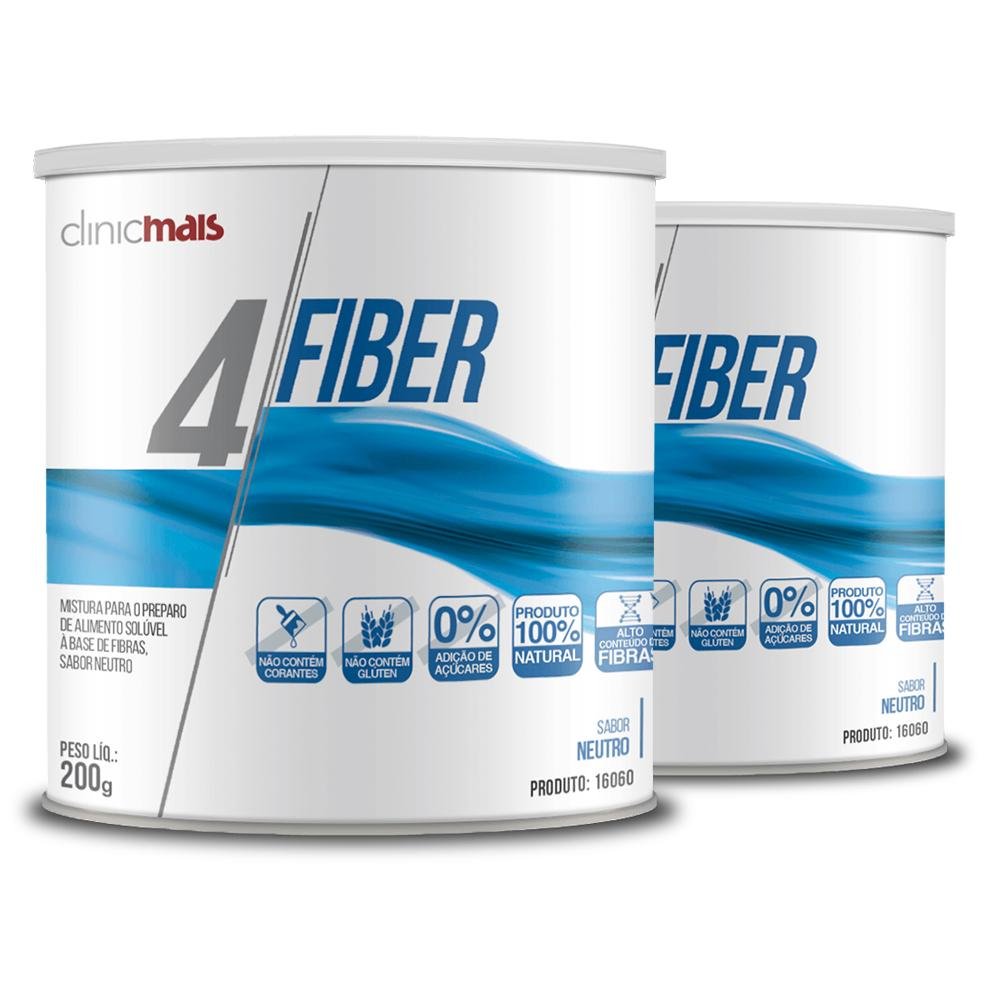 Kit 2 4 Fiber Fibras Soluveis Clinic Mais 200g Neutro | Pão de Açúcar