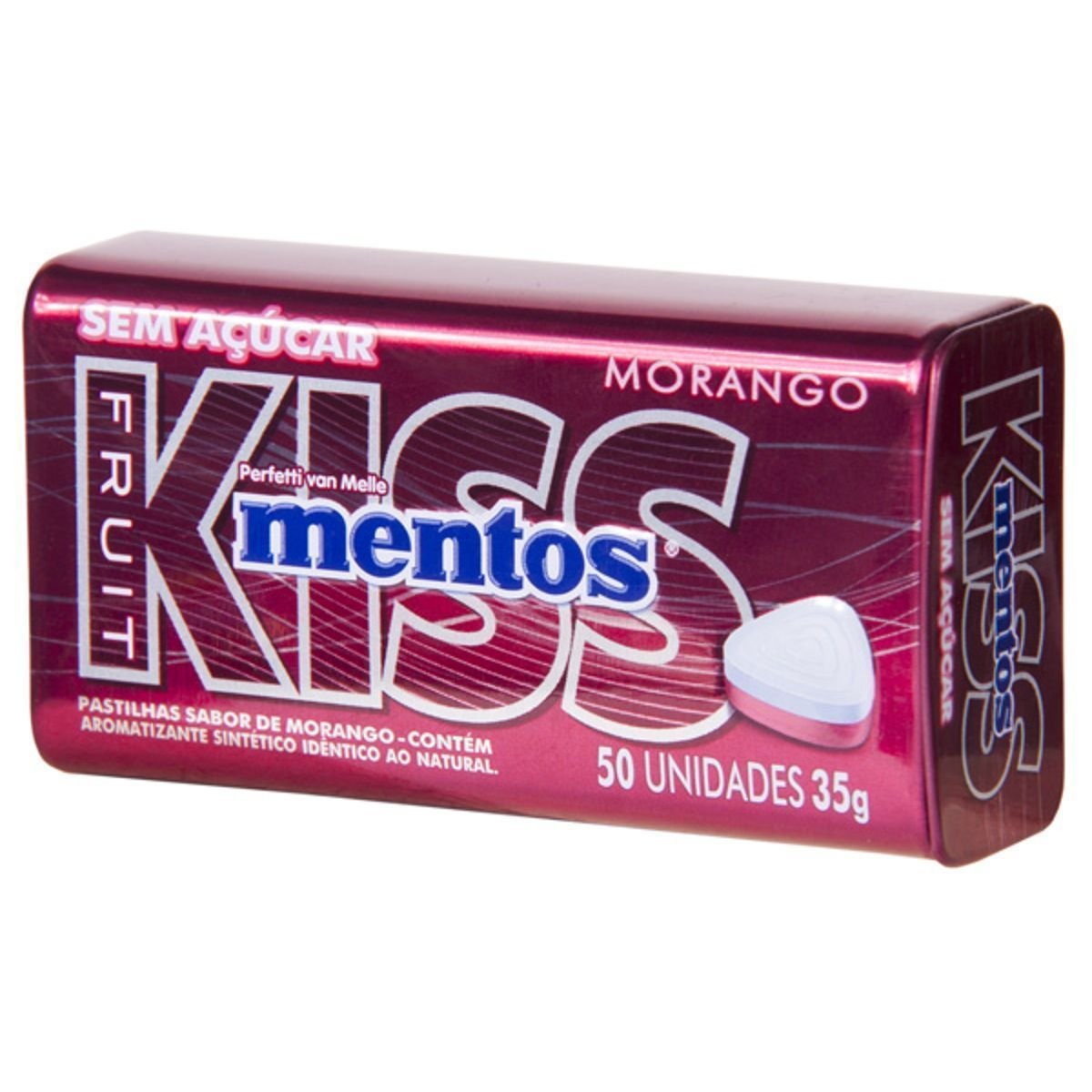 Pastilhas Sabor Morango Mentos Kiss Fruit 35g Com 50 Unidades Pão De Açúcar 7334