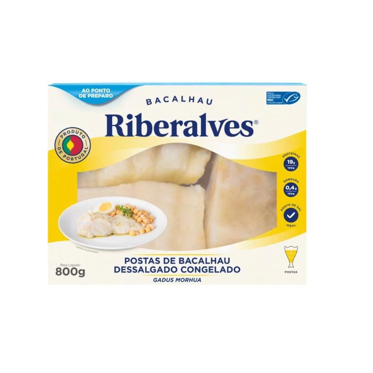 Posta de Bacalhau Dessalgado Congelado RIBERALVES 800g