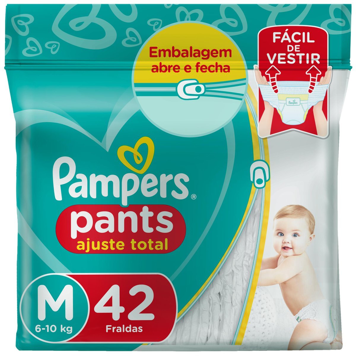 Fralda Pampers Pants Ajuste Total M 42 Unidades | Pão De Açúcar