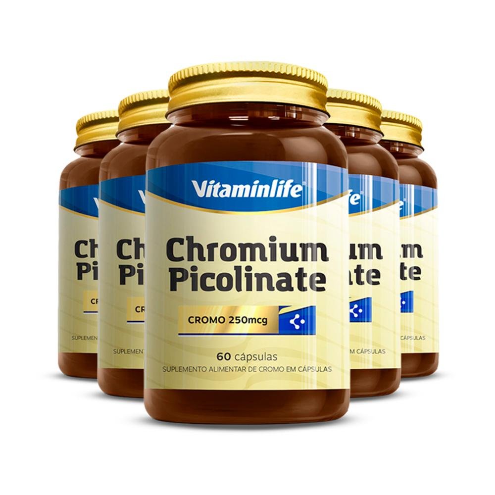 Kit 5 Chromium Picolinate Vitaminlife 90 cápsulas Pão de Açúcar