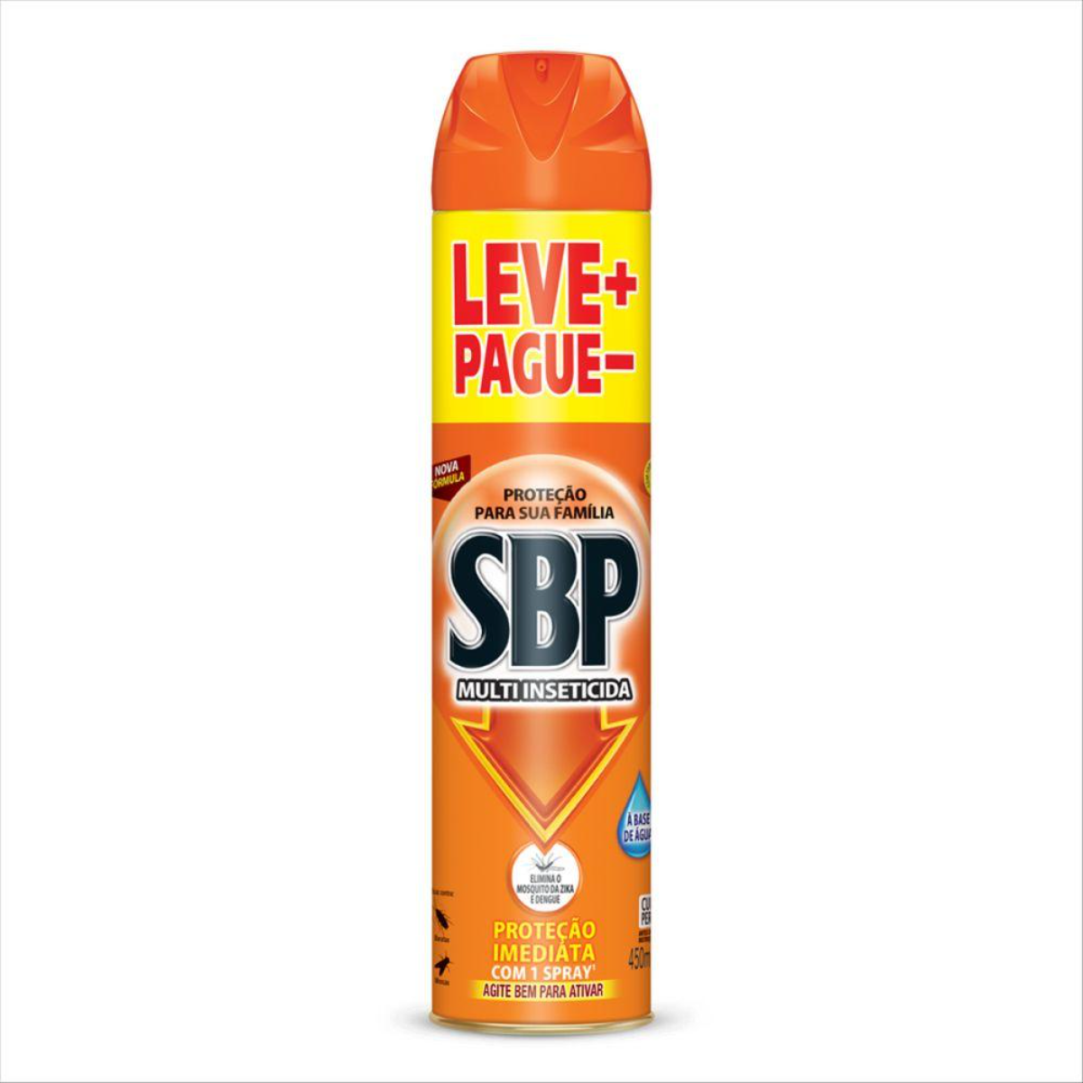 Multi-Inseticida Aerossol Base Água SBP Frasco 450ml Spray Leve Mais Pague Menos