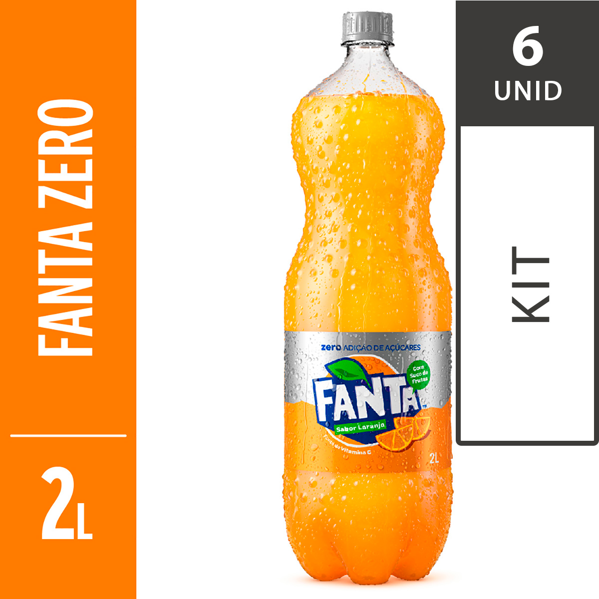 Pack Com 6 Refrigerante Fanta Light Laranja Garrafa 2 Litros Pão De Açúcar 0206