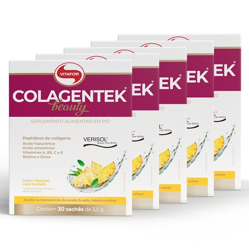 Kit Colagentek Beauty Vitafor Sachês g Abacaxi Com Hortelã Pão de Açúcar