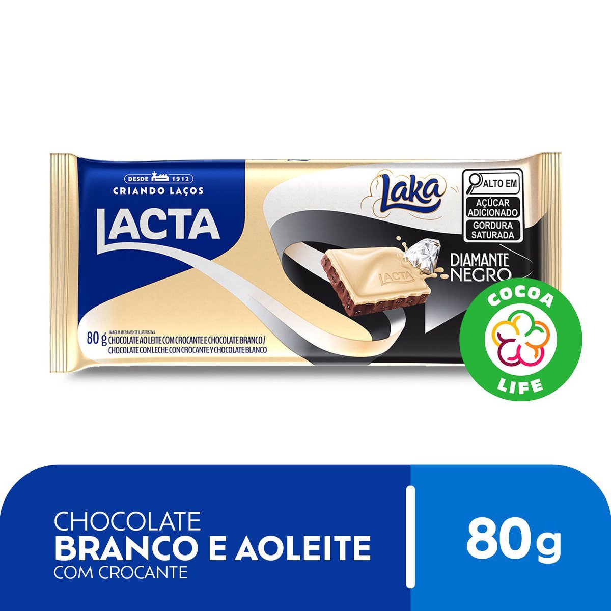 Chocolate Branco Laka LACTA Tablete 90g